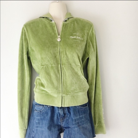 Apple Bottoms Jackets & Blazers - Apple Bottom Jeans Green Velvet Sequined Hoodie